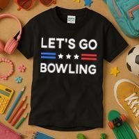 Lets Go Bowling Conservative US Flag Bowler Lucky Bowling Kids T-Shirt thumb 3