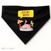 Lets Get Basted Funny Thanksgiving Turkey USA-Made Doggie Bandana thumb 0
