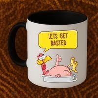 Lets Get Basted Funny Thanksgiving Turkey Coffee Mug thumb 2