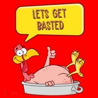 Lets Get Basted Funny Thanksgiving Turkey Santa Hat thumb 1