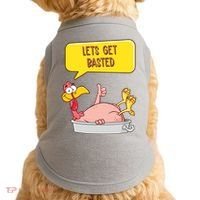 Lets Get Basted Funny Thanksgiving Turkey Doggie Tank thumb 0