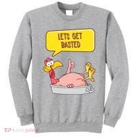 Lets Get Basted Funny Thanksgiving Turkey Sweatshirt thumb 0