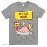 Lets Get Basted Funny Thanksgiving Turkey T-Shirt thumb 0