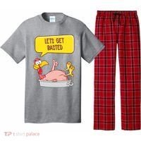 Lets Get Basted Funny Thanksgiving Turkey Pajama Set thumb 0