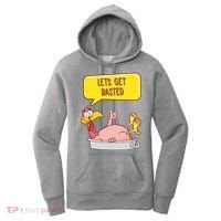 Lets Get Basted Funny Thanksgiving Turkey Women's Hoodie thumb 0