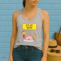 Lets Get Basted Funny Thanksgiving Turkey Women's Tank Top thumb 2