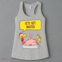 Lets Get Basted Funny Thanksgiving Turkey Women's Tank Top thumb 3