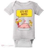 Lets Get Basted Funny Thanksgiving Turkey Baby Bodysuit thumb 0