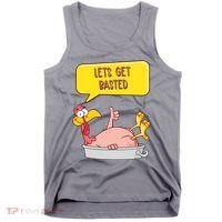 Lets Get Basted Funny Thanksgiving Turkey Tank Top thumb 0