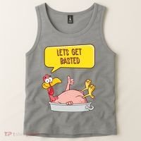 Lets Get Basted Funny Thanksgiving Turkey Tank Top thumb 2