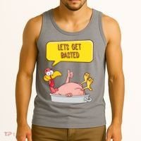 Lets Get Basted Funny Thanksgiving Turkey Tank Top thumb 3