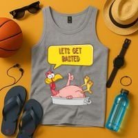Lets Get Basted Funny Thanksgiving Turkey Tank Top thumb 4