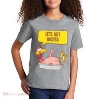 Lets Get Basted Funny Thanksgiving Turkey Kids T-Shirt thumb 2