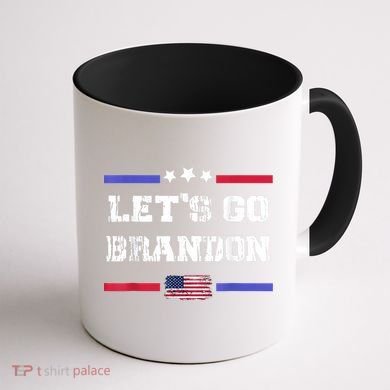 Let's Go Brandon Conservative Anti Liberal US Flag Coffee Mug back