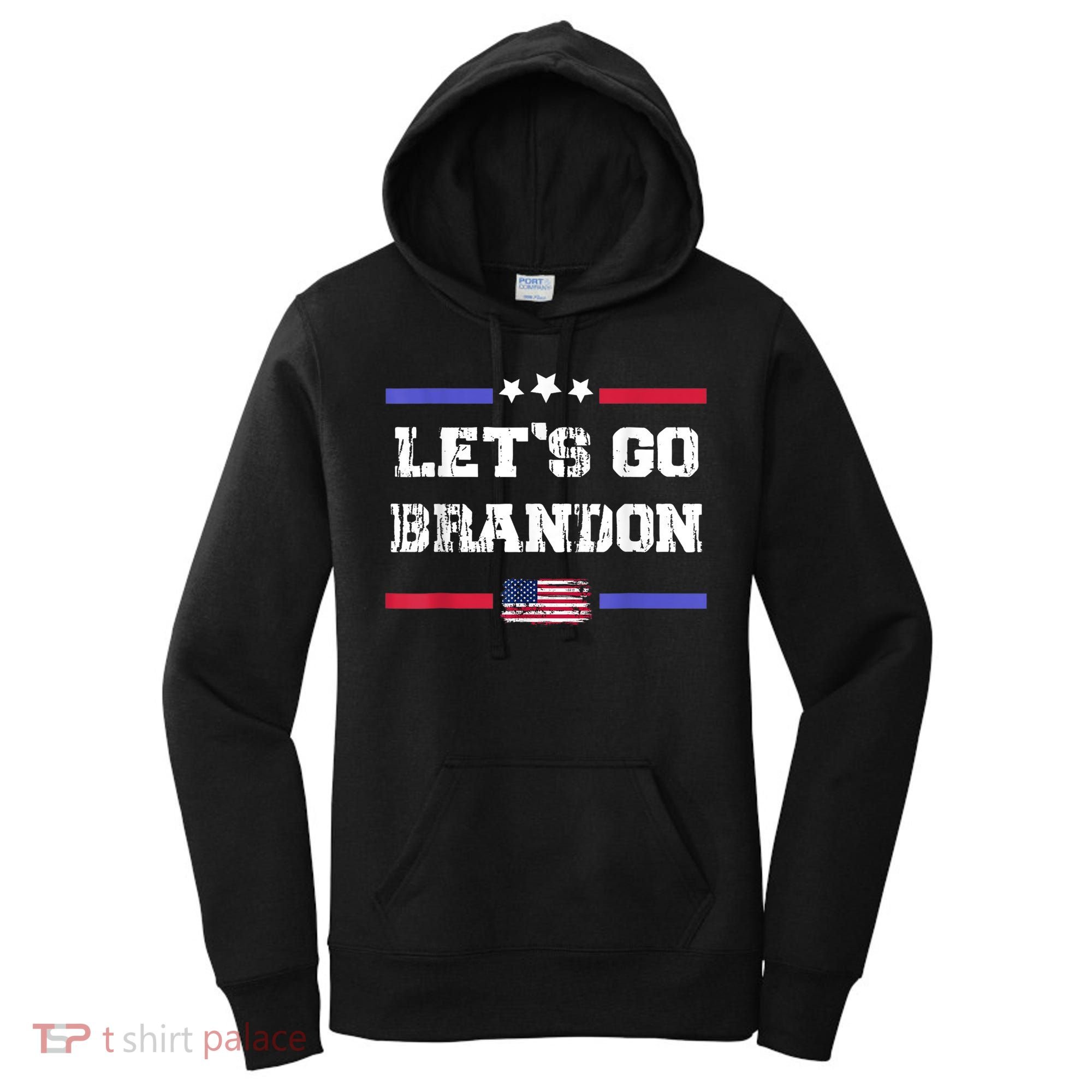 Let's Go Brandon Conservative Anti Liberal US Flag Women's Hoodie