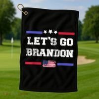 Let's Go Brandon Conservative Anti Liberal US Flag Golf Towel thumb 1