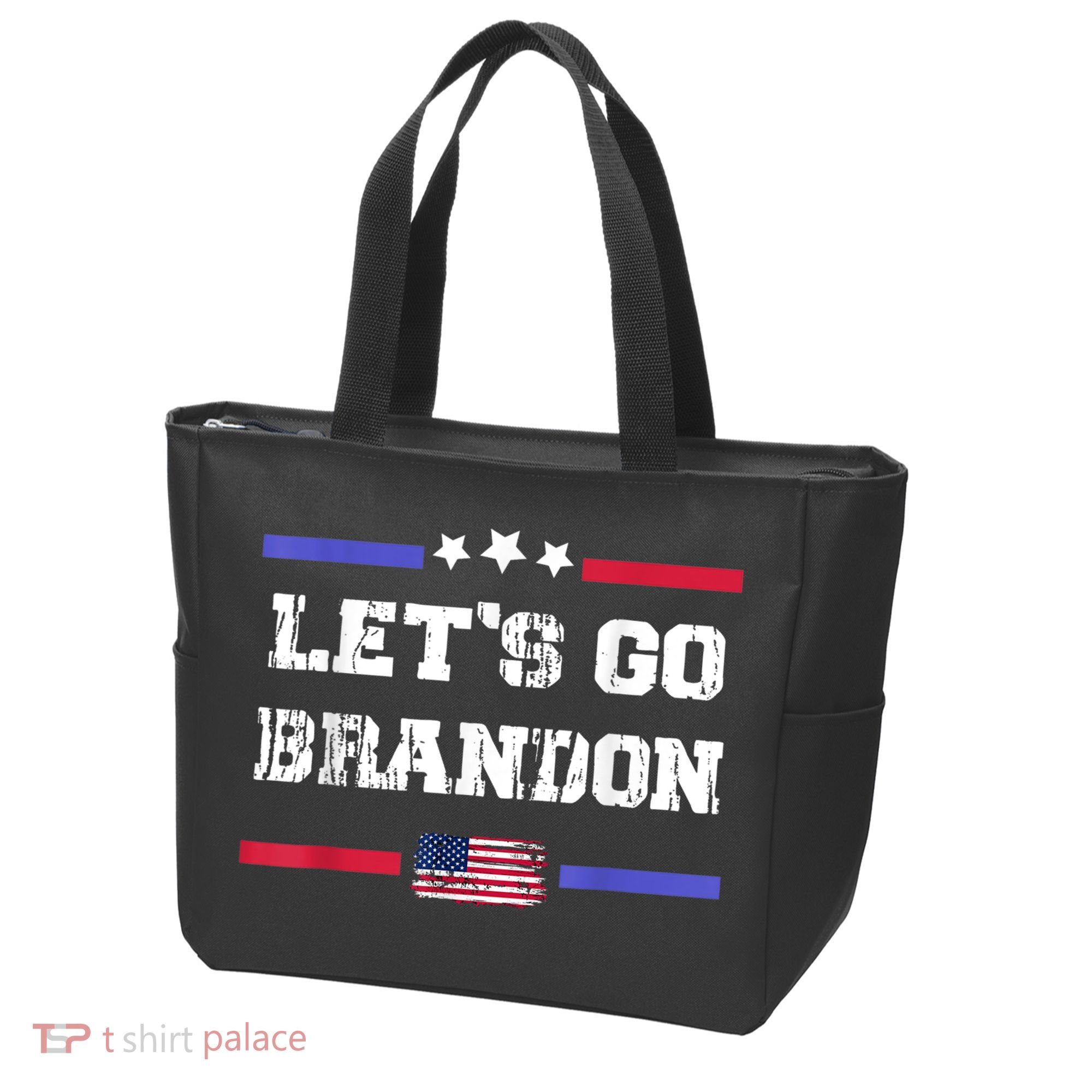 Let's Go Brandon Conservative Anti Liberal US Flag Tote Bag