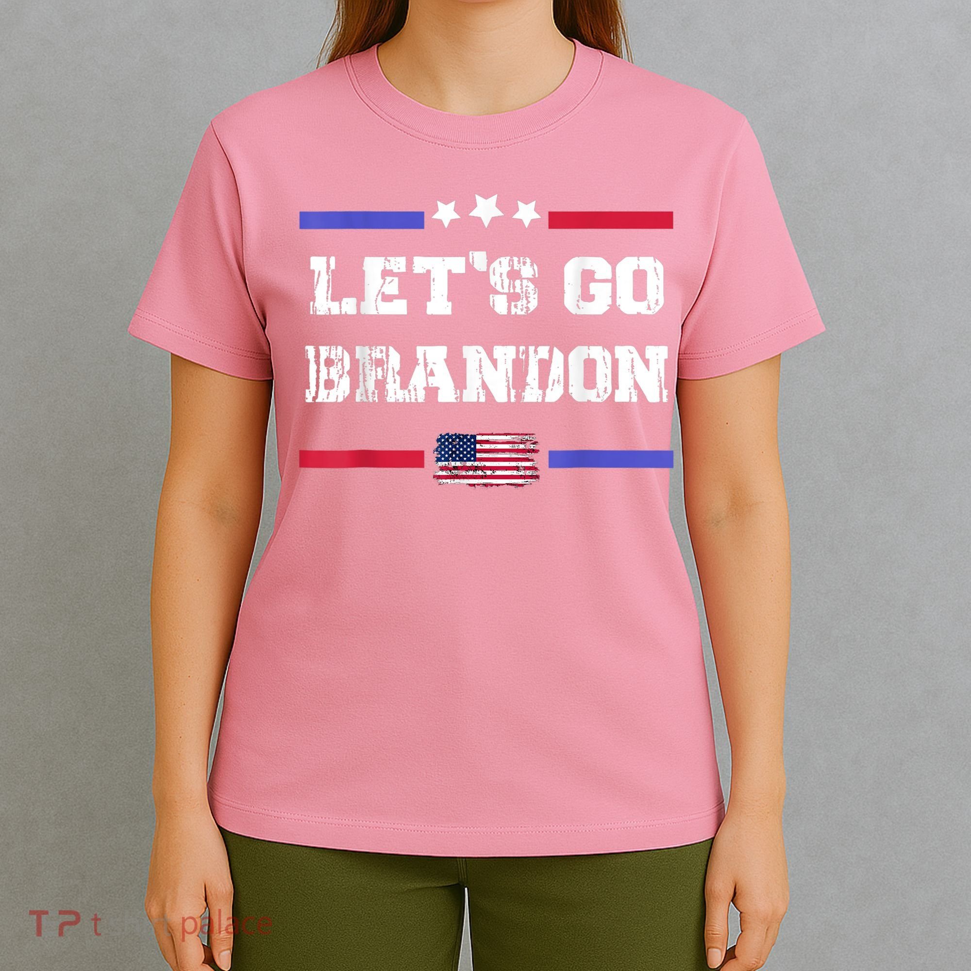 Let's Go Brandon Conservative Anti Liberal US Flag T-Shirt