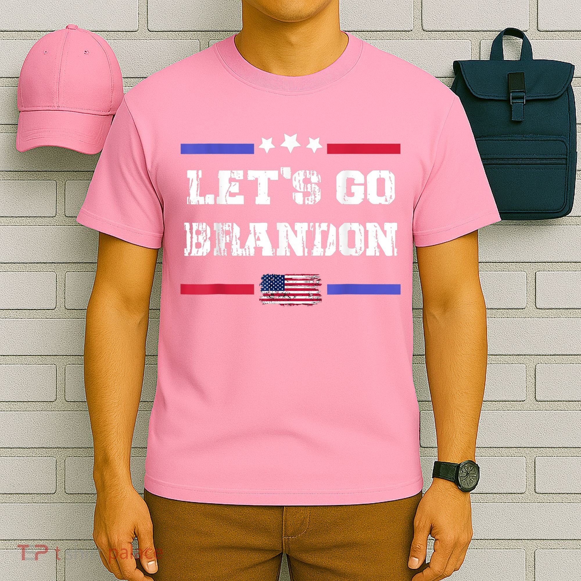Let's Go Brandon Conservative Anti Liberal US Flag T-Shirt