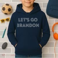 Lets Go Brandon Retro Font Kids Hoodie thumb 2
