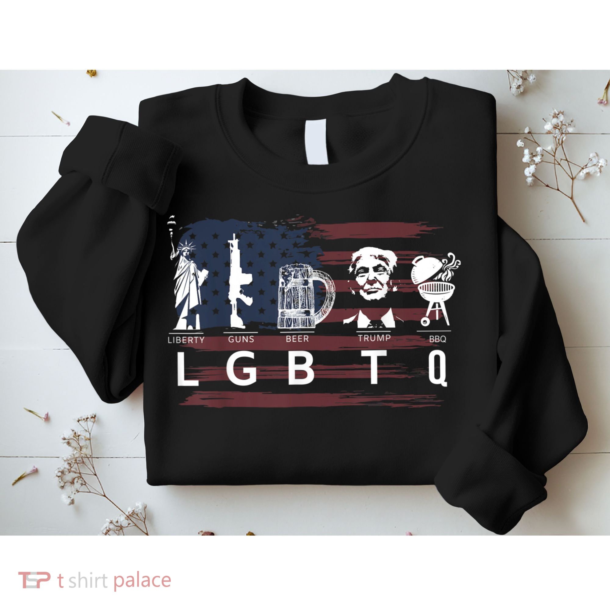 Liberty Guns Beer Trump BBQ Funny Costume LGBT Sweatshirt