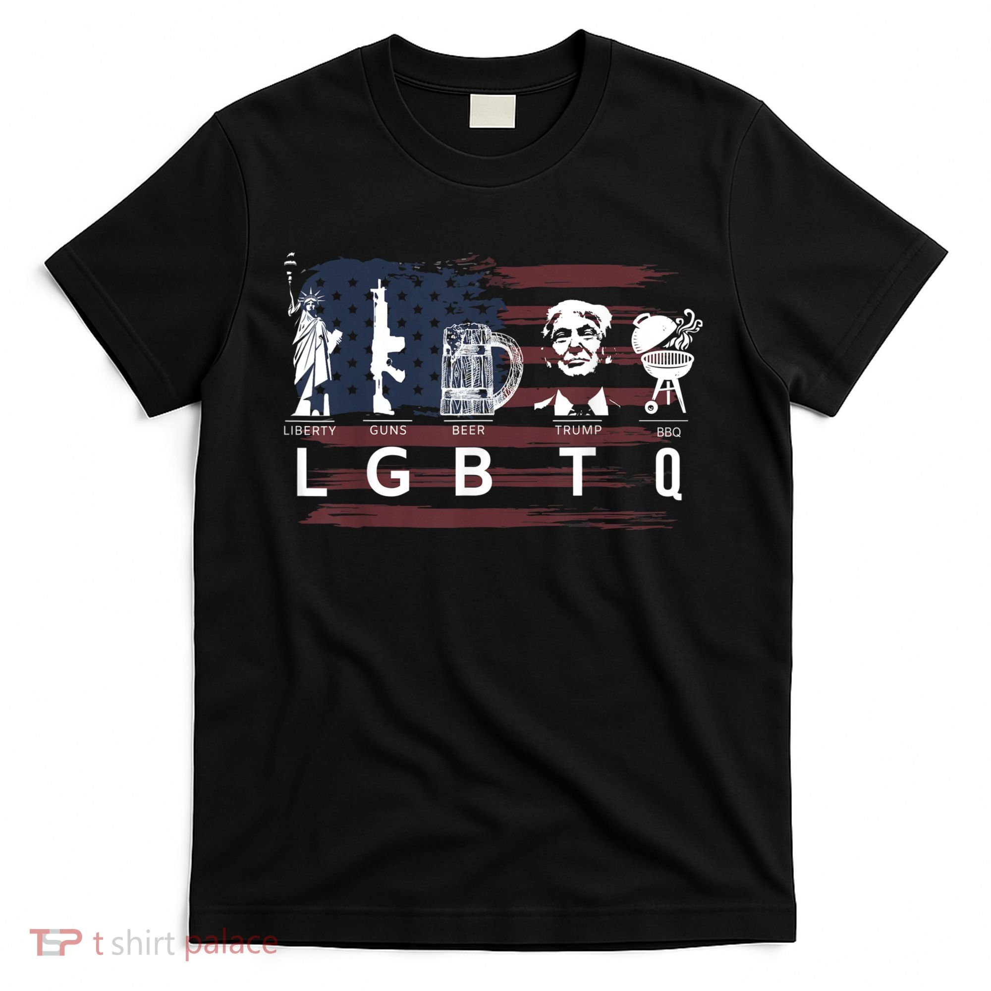 Liberty Guns Beer Trump BBQ Funny Costume LGBT T-Shirt