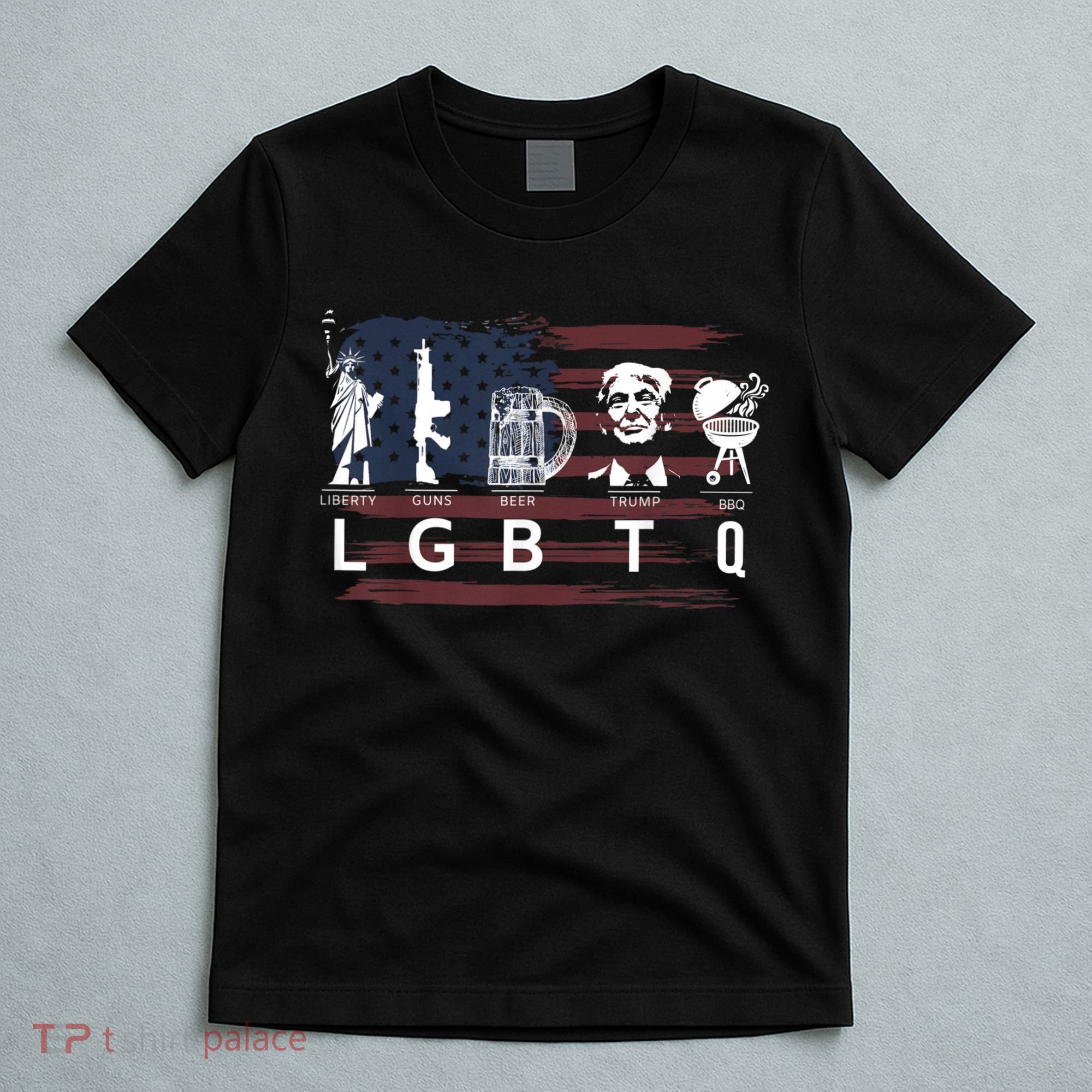 Liberty Guns Beer Trump BBQ Funny Costume LGBT T-Shirt