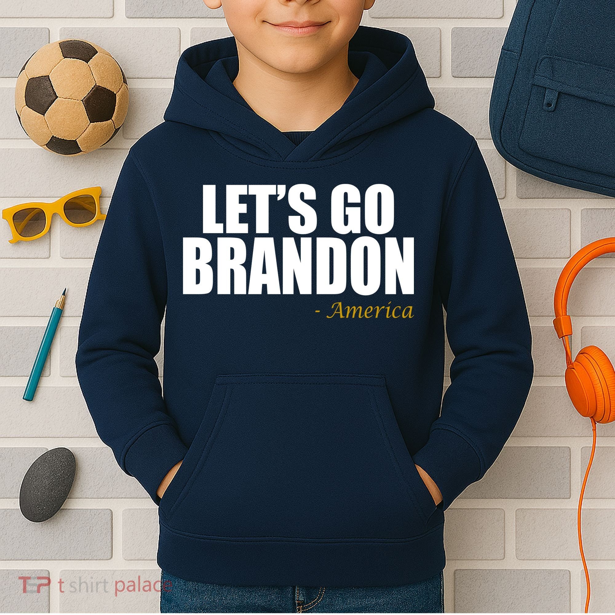 Let's Go Brandon, America Kids Hoodie