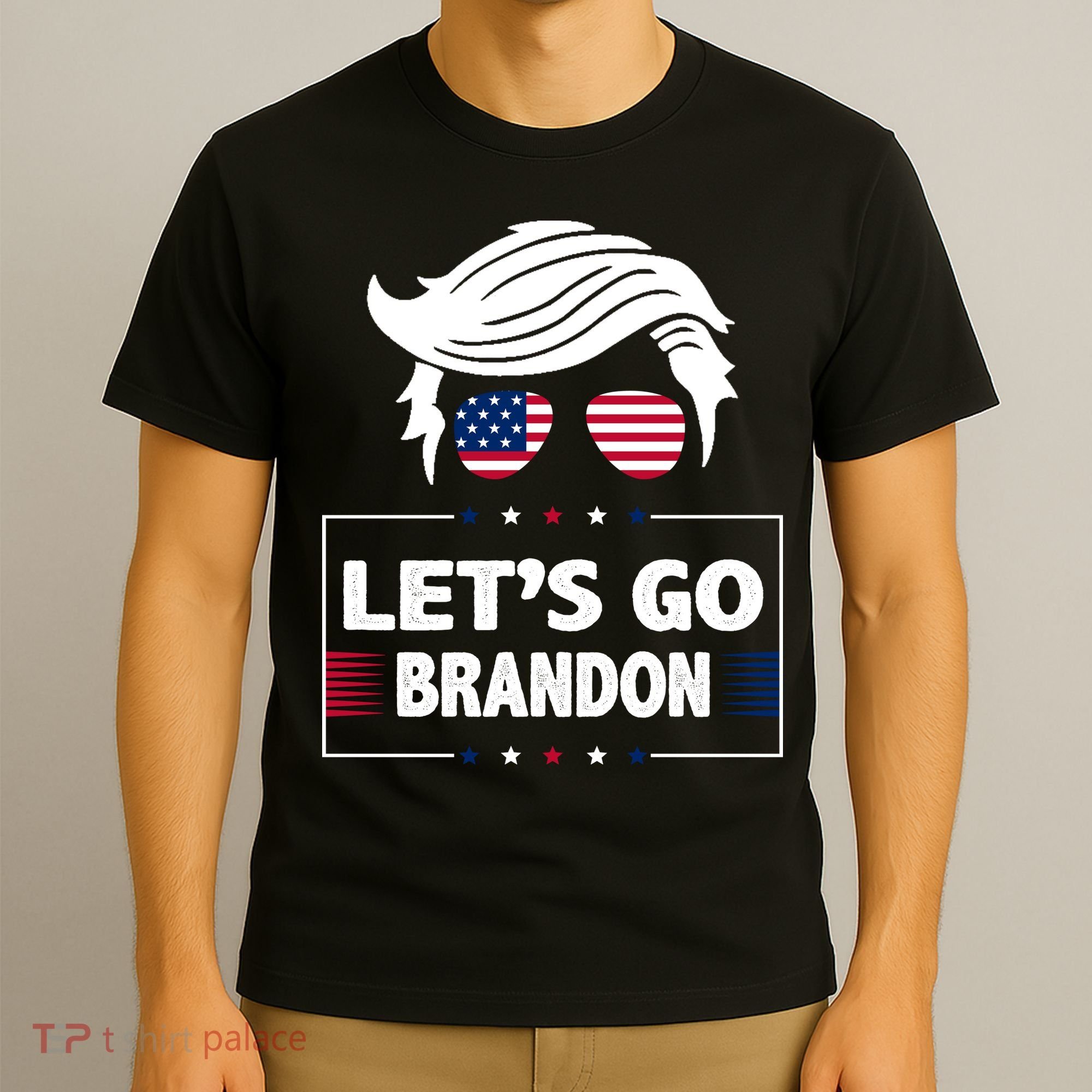 Let's Go Brandon USA Hipster Republican FJB Anti Biden Chant T-Shirt