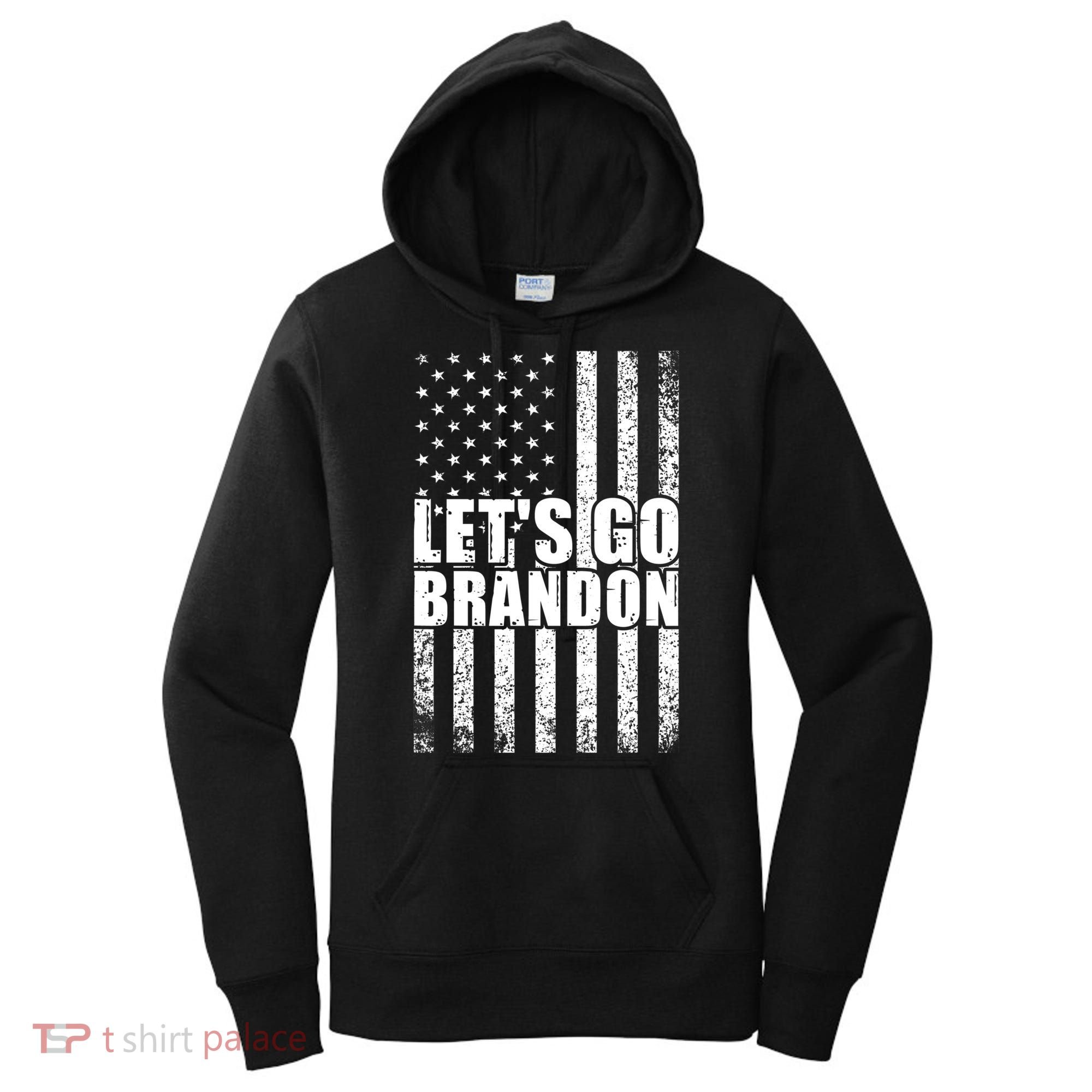 LetS Go Brandon Conservative Anti Liberal Us Flag Gift Women's Hoodie