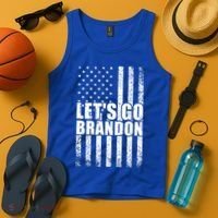 LetS Go Brandon Conservative Anti Liberal Us Flag Gift Tank Top thumb 4