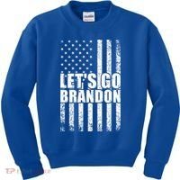 LetS Go Brandon Conservative Anti Liberal Us Flag Gift Kids Sweatshirt thumb 0