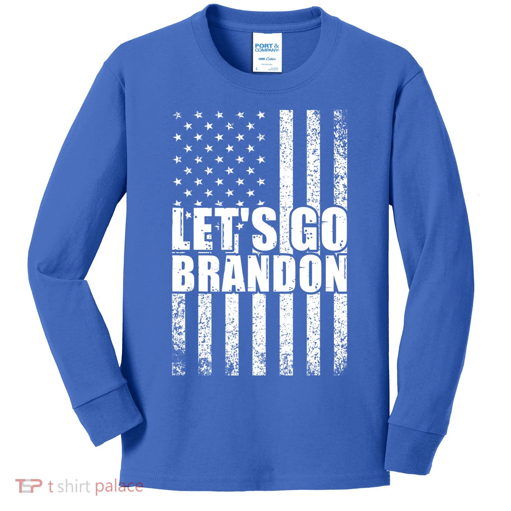 LetS Go Brandon Conservative Anti Liberal Us Flag Gift Kids Long Sleeve Shirt