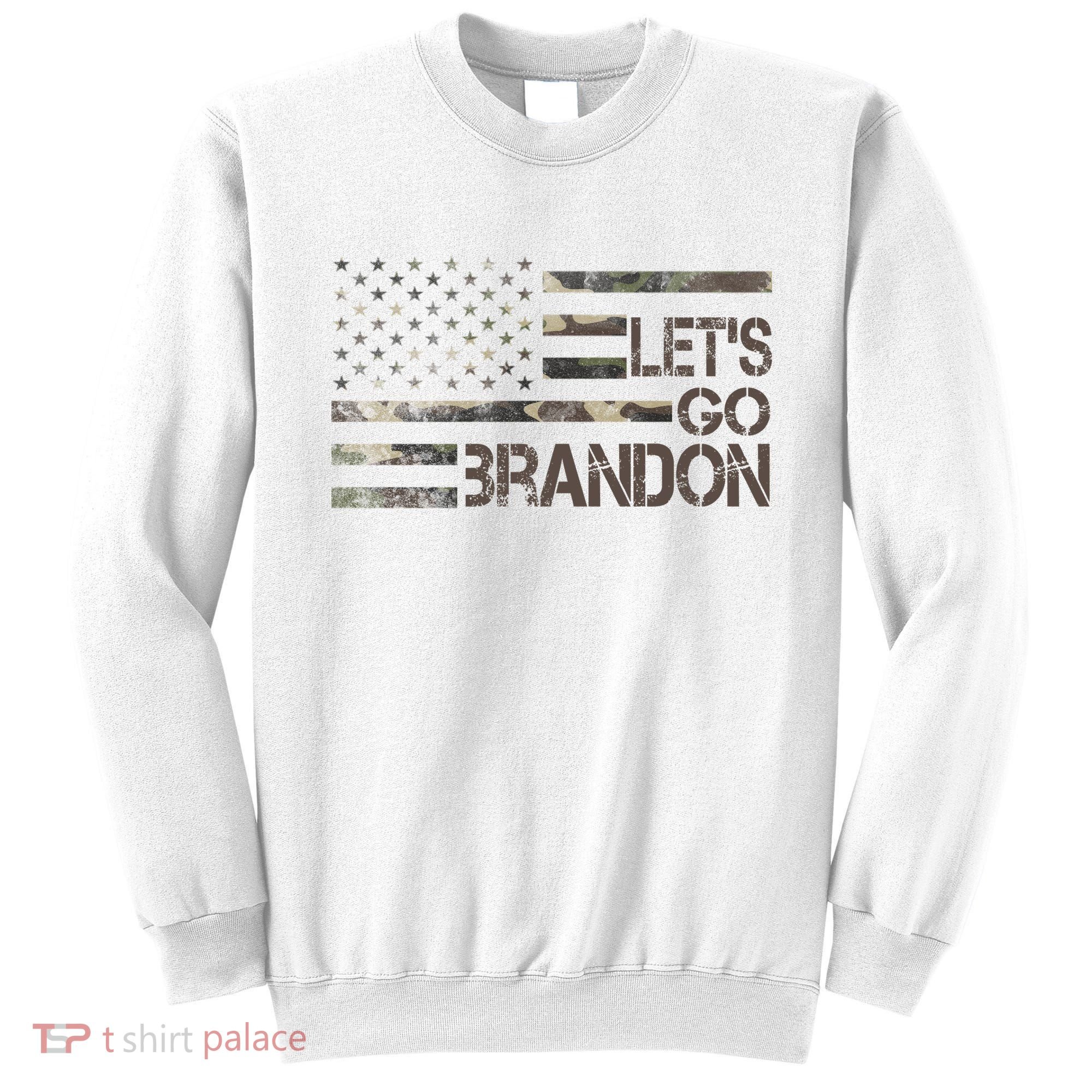 Let's Go Brandon Military Camo FJB Biden Chant Flag Sweatshirt