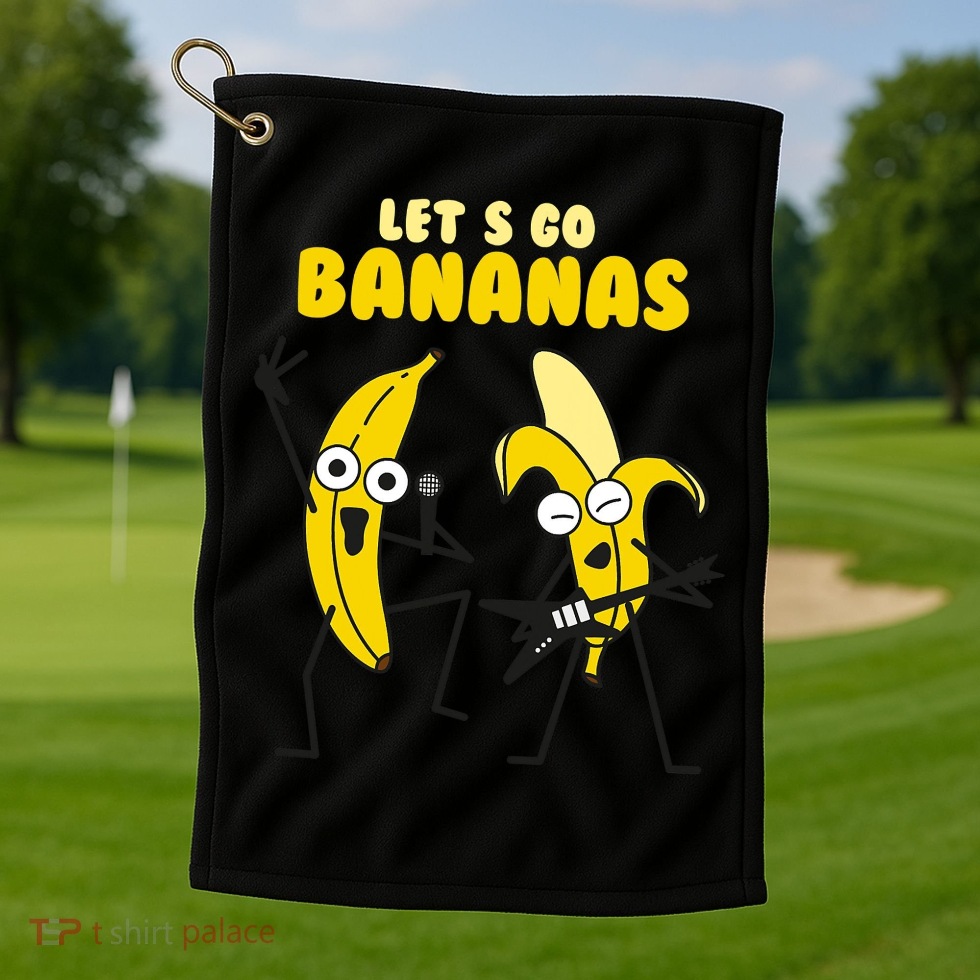 Let's Go Banana Squad Funny Dancing Banana Golf Towel