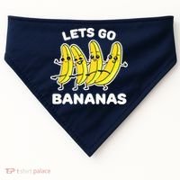 Let's Go Banana Squad Funny Dancing Banana Matching Team USA-Made Doggie Bandana thumb 0