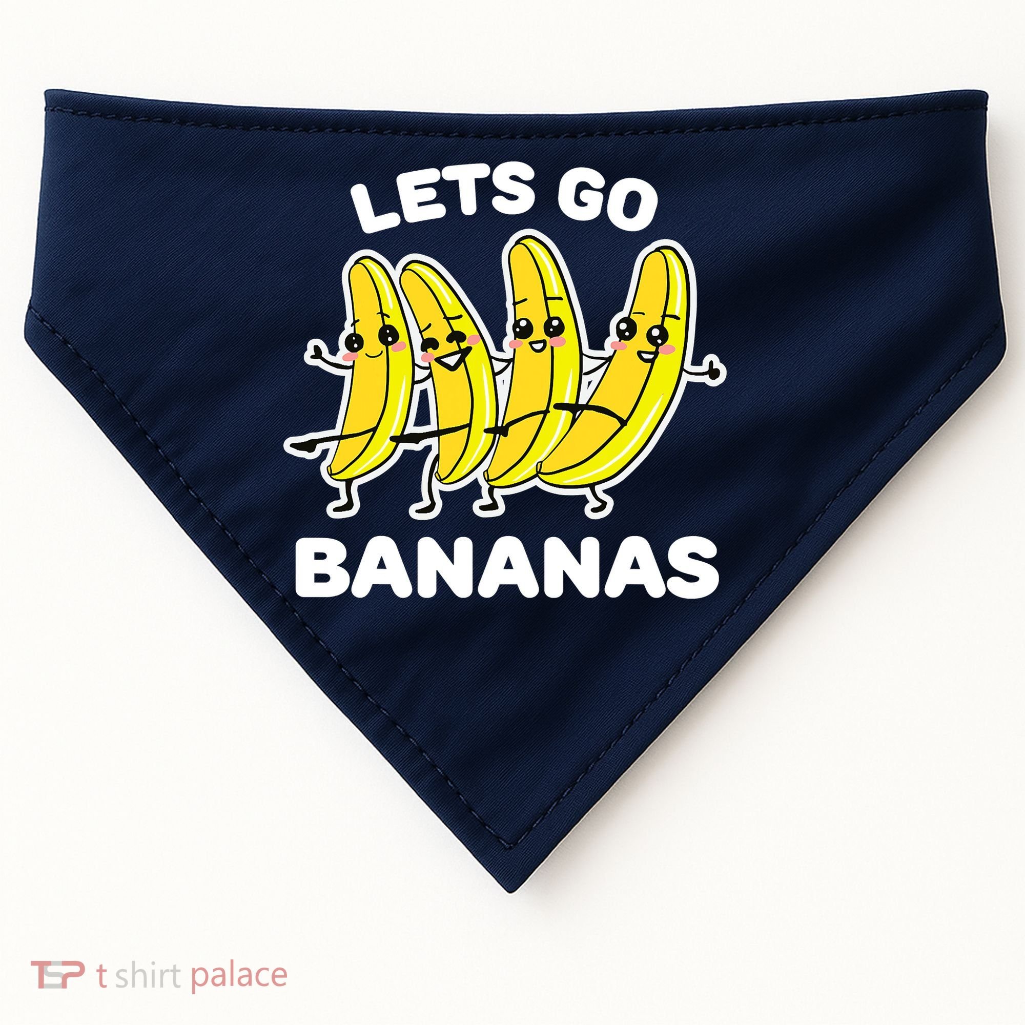 Let's Go Banana Squad Funny Dancing Banana Matching Team USA-Made Doggie Bandana
