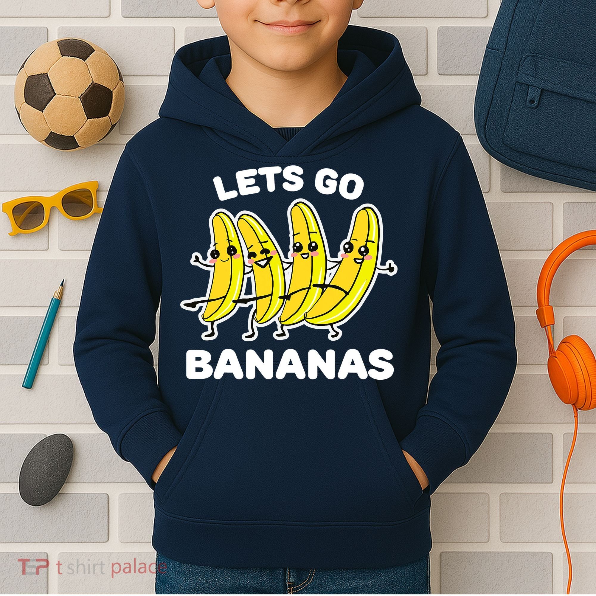Let's Go Banana Squad Funny Dancing Banana Matching Team Kids Hoodie