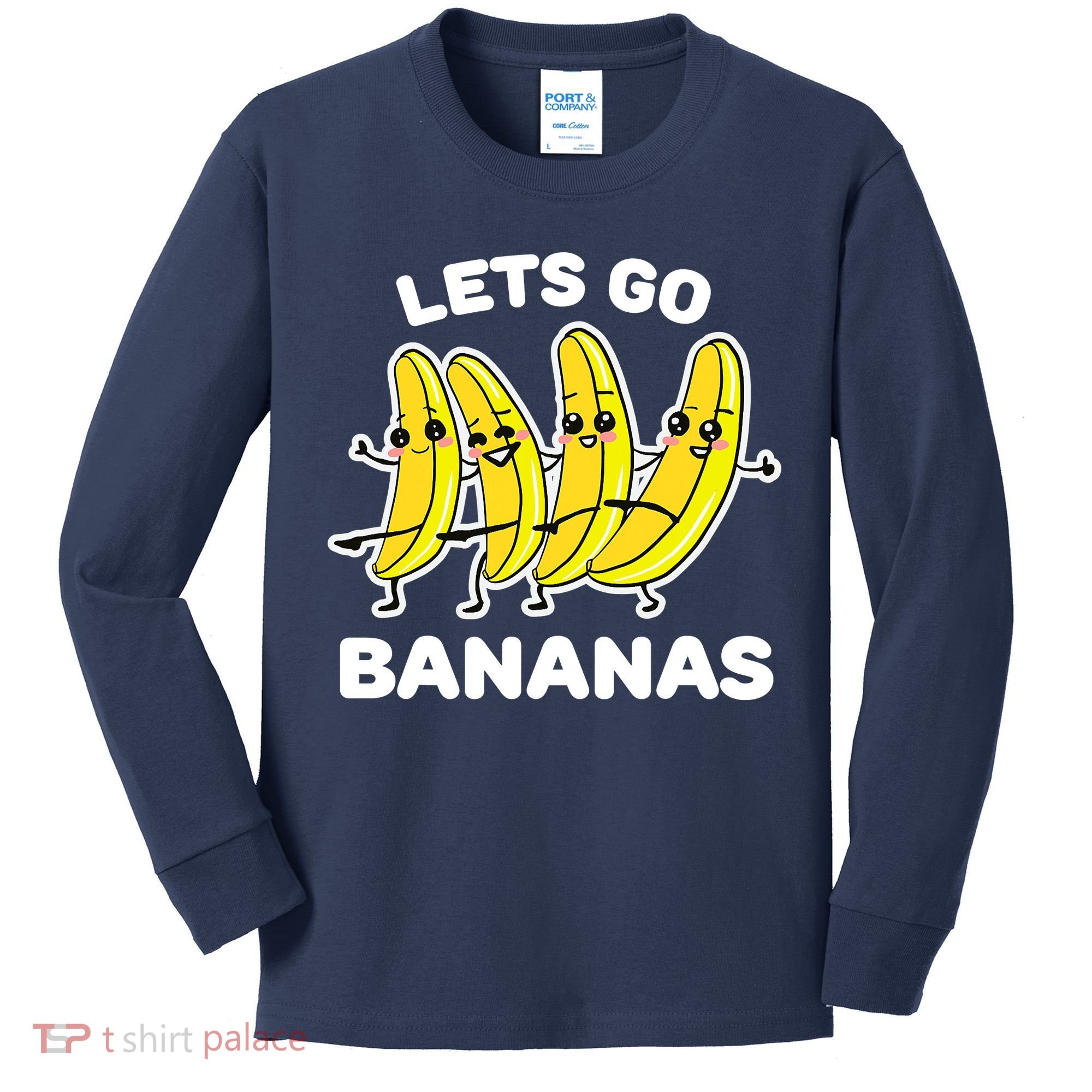 Let's Go Banana Squad Funny Dancing Banana Matching Team Kids Long Sleeve Shirt