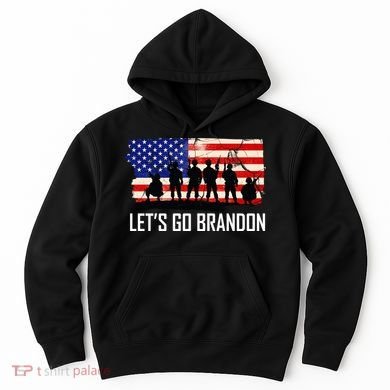 Let's Go Brandon Military Troops American Flag Hoodie