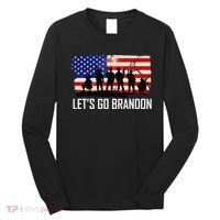 Let's Go Brandon Military Troops American Flag Long Sleeve Shirt thumb 0