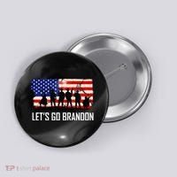 Let's Go Brandon Military Troops American Flag Button thumb 0