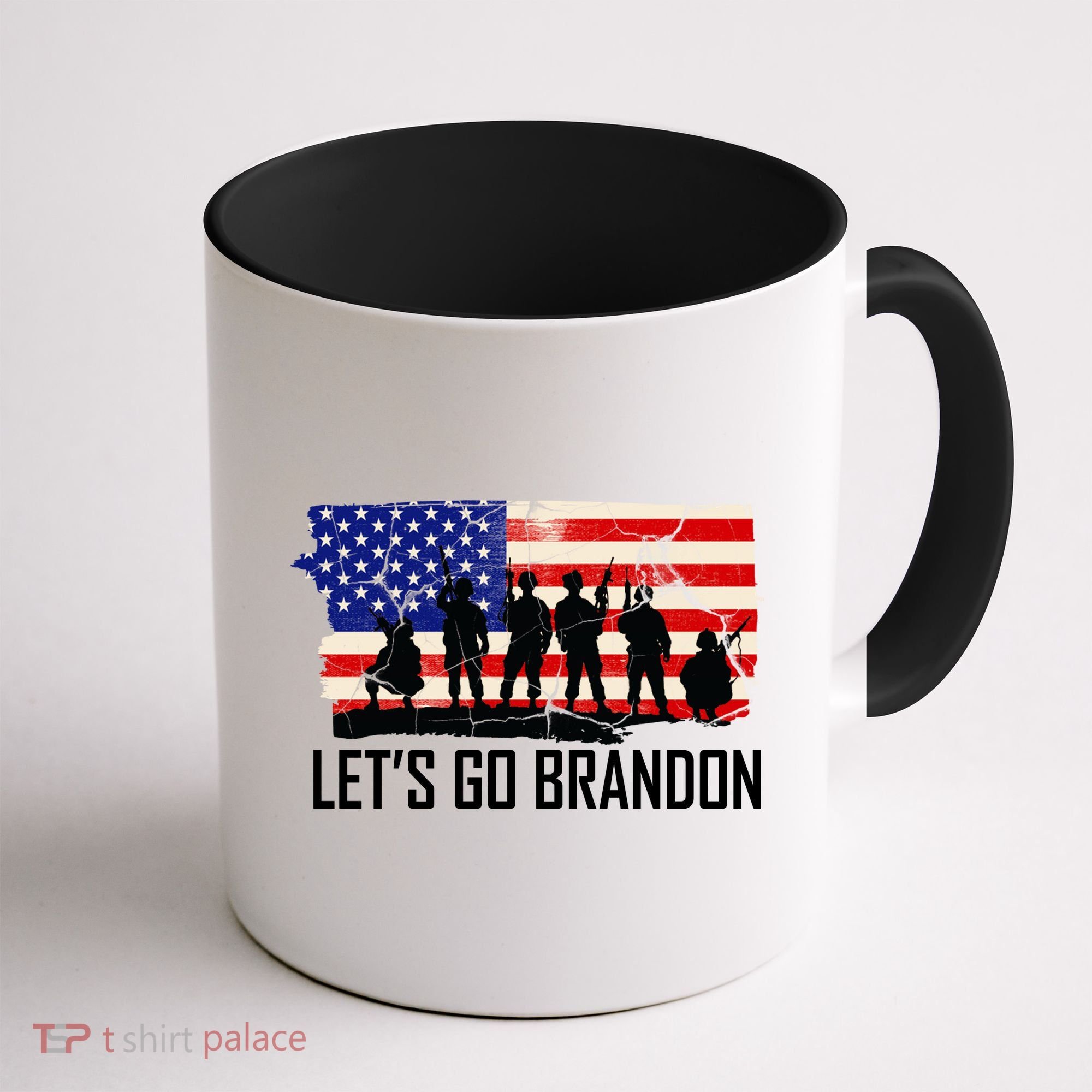 Let's Go Brandon Military Troops American Flag Coffee Mug
