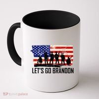 Let's Go Brandon Military Troops American Flag Coffee Mug thumb 0