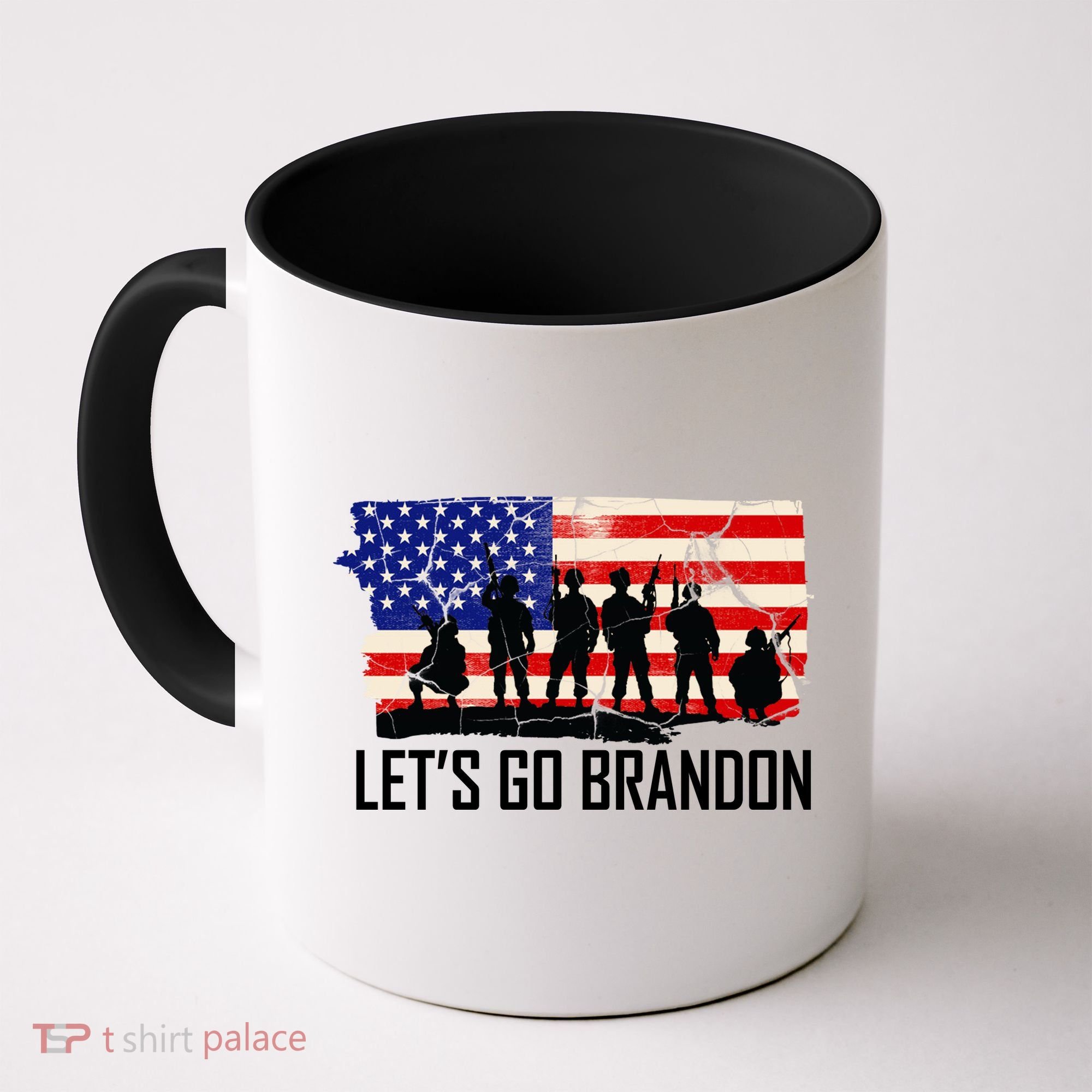 Let's Go Brandon Military Troops American Flag Coffee Mug