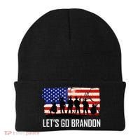 Let's Go Brandon Military Troops American Flag Beanie thumb 0