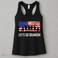 Let's Go Brandon Military Troops American Flag Women's Tank Top thumb 3