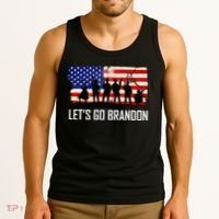 Let's Go Brandon Military Troops American Flag Tank Top thumb 3