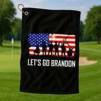 Let's Go Brandon Military Troops American Flag Golf Towel thumb 1
