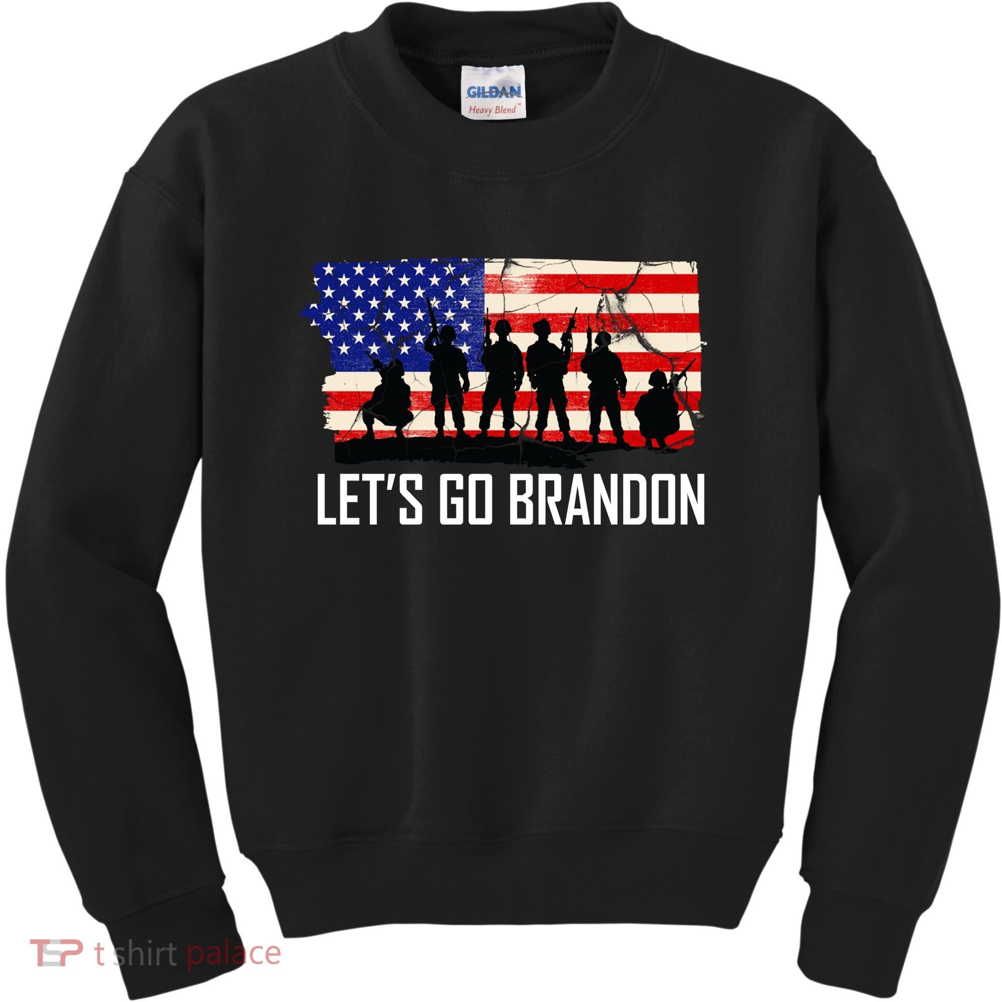 Let's Go Brandon Military Troops American Flag Kids Sweatshirt